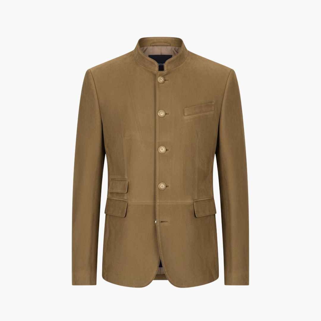 Men_s_Jacket_with_Stand_Collar_and_Button_Front.png Men’s Jacket with Stand Collar and Button Front - Image 1