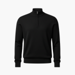 Men’s Pullover with Quarter Zip and Ribbed Hem