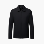 Men’s Slim Fit Jacket with Stand Collar and Zip Closure