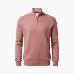 Men’s Sweater with Zip Neck and Textured Knit