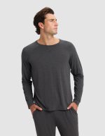 Men's Bamboo Stretch-Knit Long Sleeve Pajama Set - Image 4