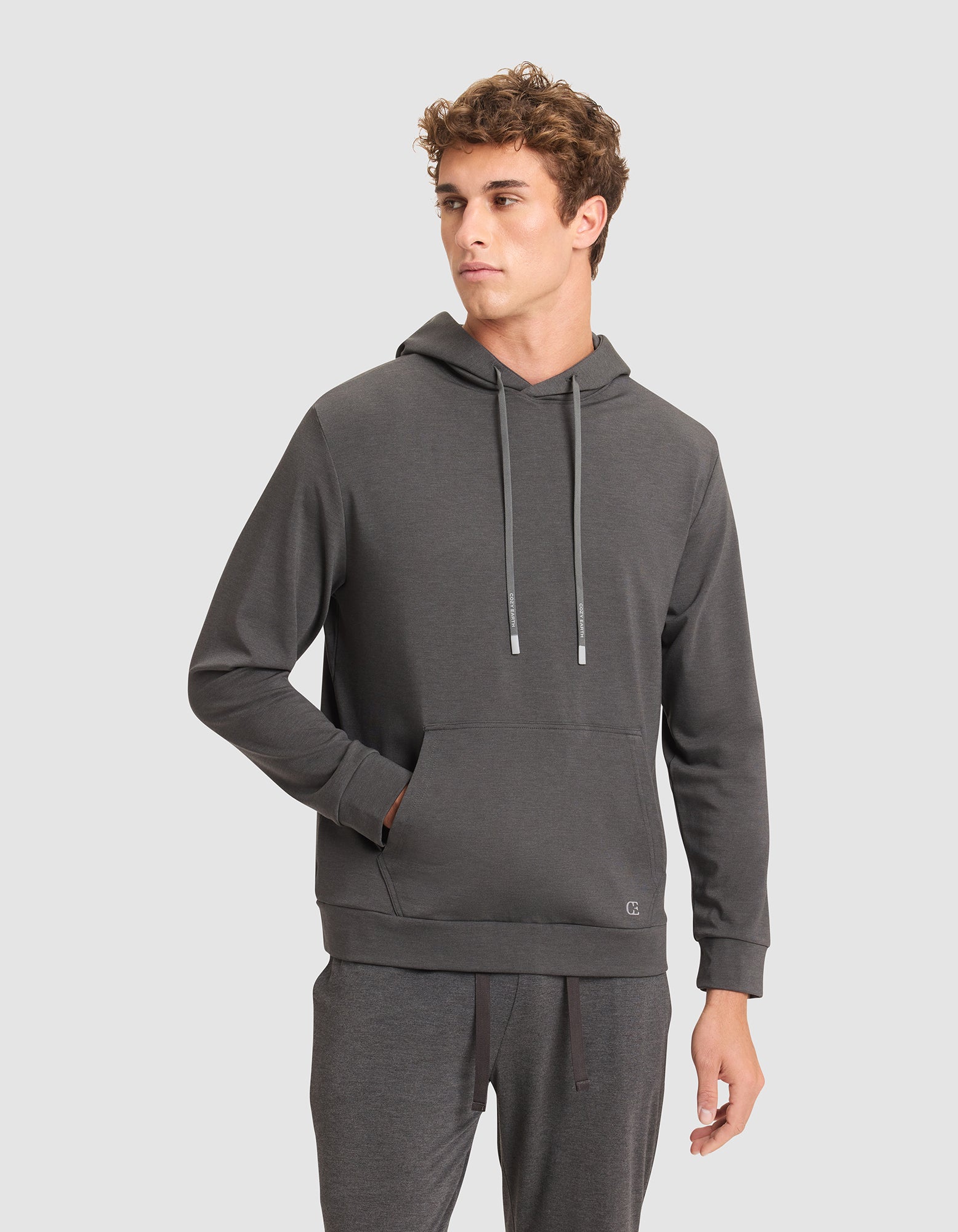 Mens_Brushed_Bamboo_Hoodie_Charcoal_1.jpg Men's Brushed Bamboo Hoodie - Image 1