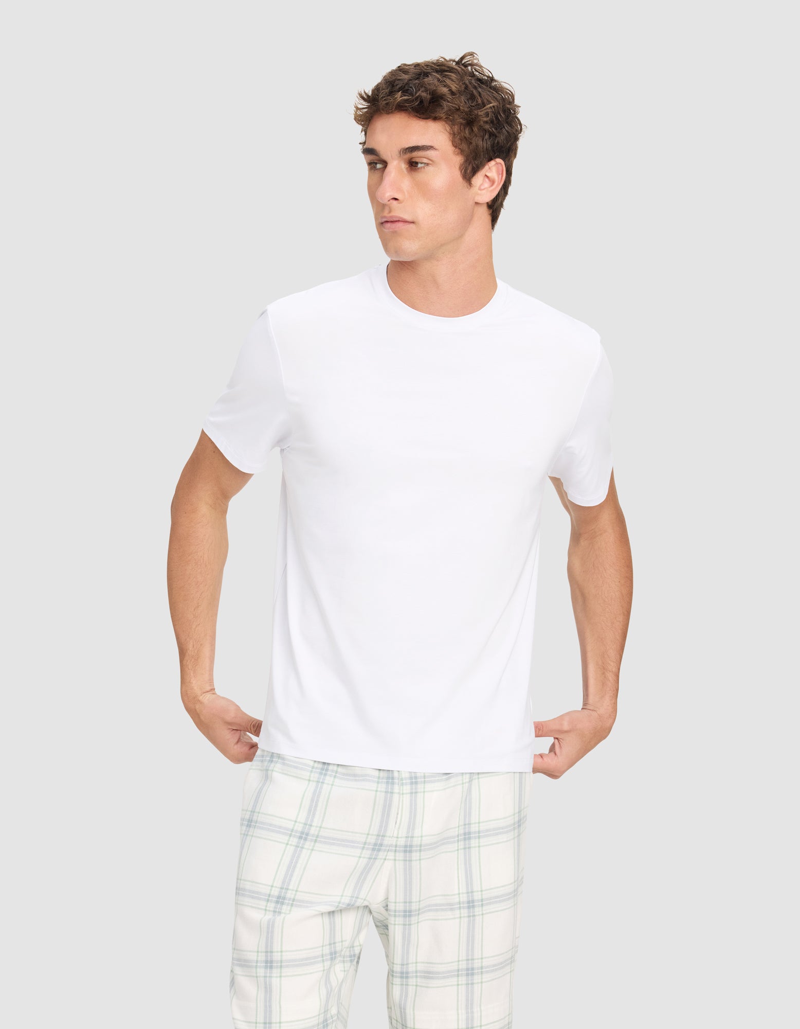 Mens_First_Layer_Tee_White_1.jpg Men's First Layer Pajama Short Sleeve Tee - Image 1