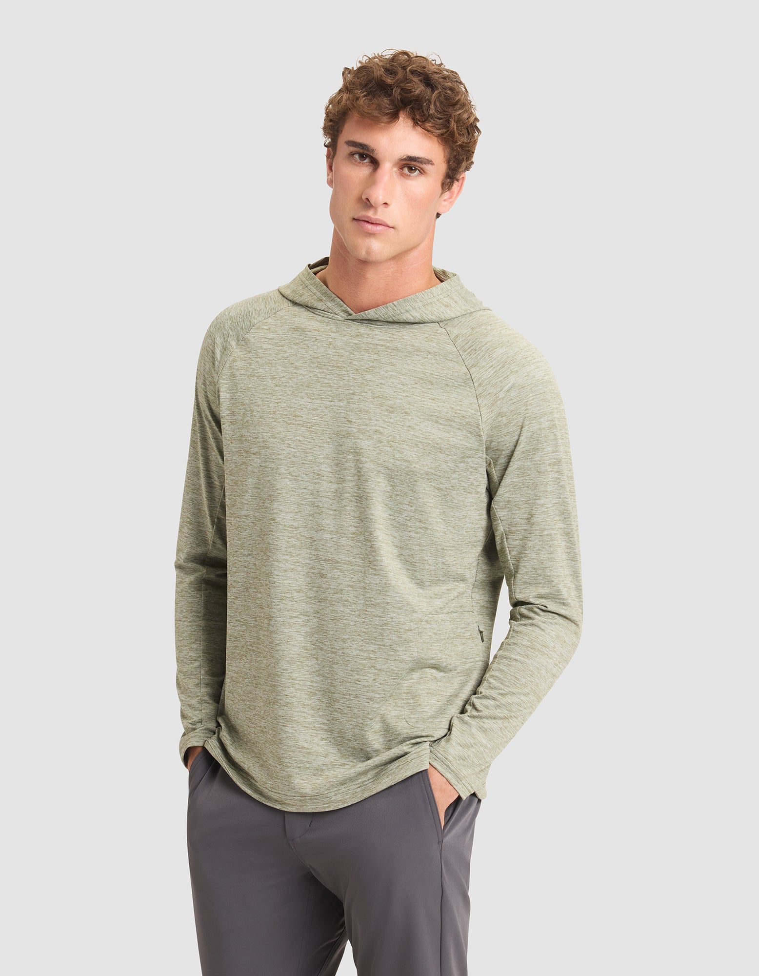Mens_Lightweight_Performance_Hoodie_Heather_Olive_2.jpg Men's Lightweight Performance Hoodie - Image 1