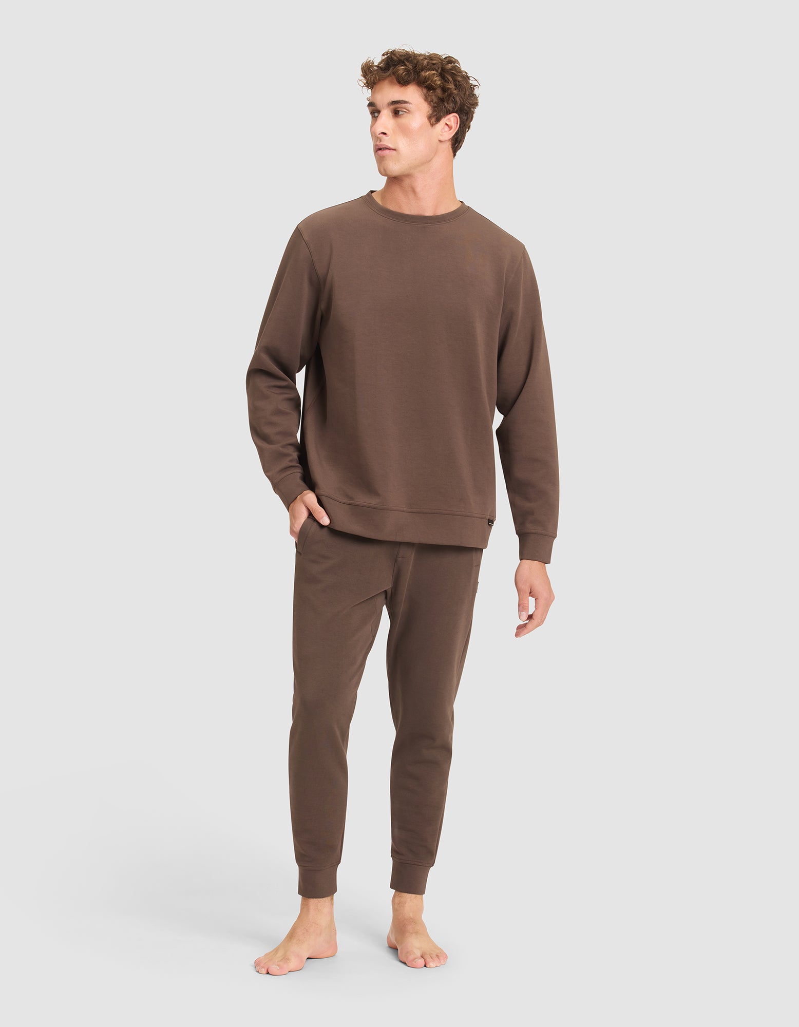 Mens_StretchTech_Pant_Set_Cacao_6.jpg Men's StretchTech Crewneck & Jogger Set - Last Chance - Image 1