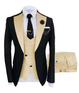 Men's Suit in Formal Style, Three-Piece with Jacket, Vest, and Trousers - Image 2