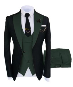 Men's Suit in Formal Style, Three-Piece with Jacket, Vest, and Trousers - Image 4
