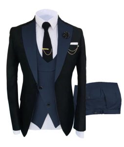 Men's Suit in Formal Style, Three-Piece with Jacket, Vest, and Trousers - Image 7