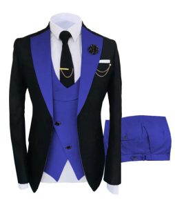 Men's Suit in Formal Style, Three-Piece with Jacket, Vest, and Trousers - Image 6