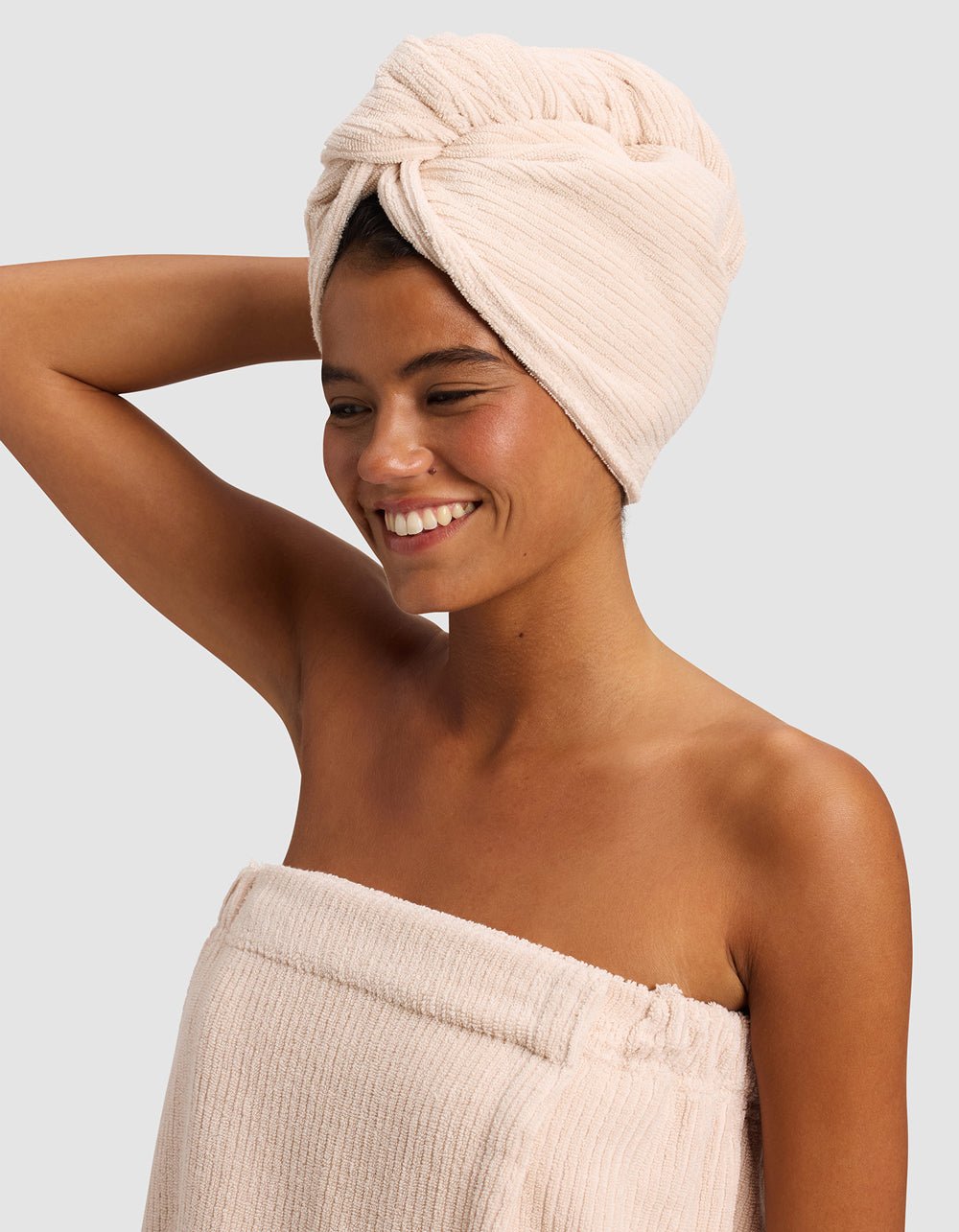 Ribbed_Hair_Towel_Petal_2.jpg Ribbed Terry Hair Towel - Image 1