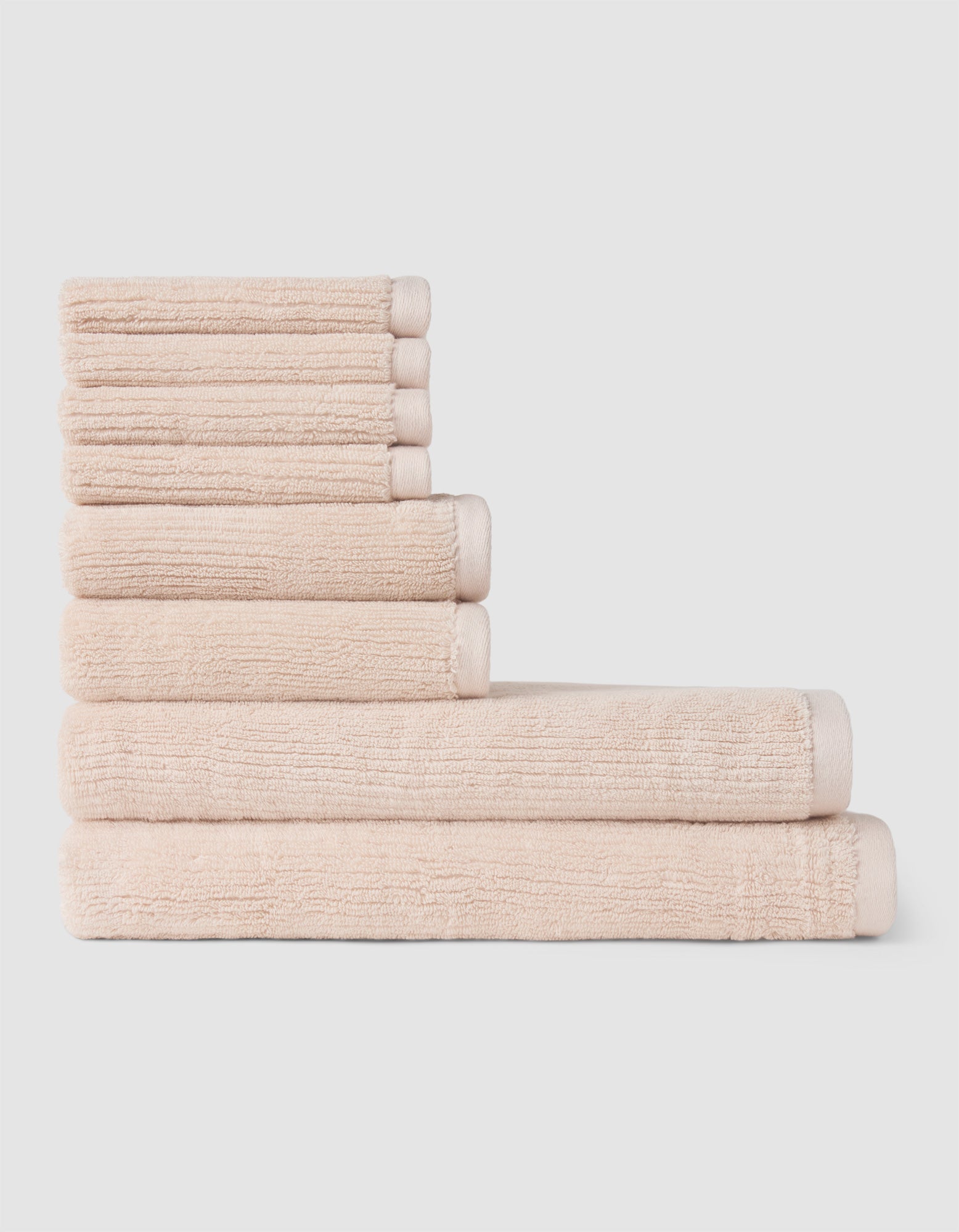 Ribbed_Terry_Bath_Towel_Set_Petal_1.jpg Ribbed Terry Bath Towel Set - Image 1