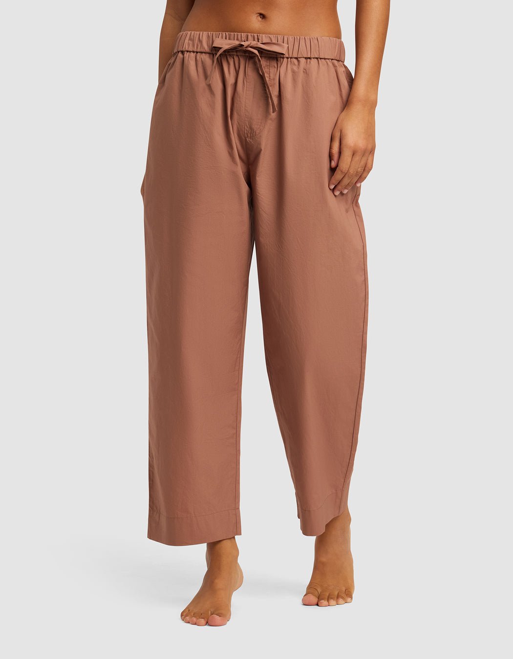 Sutton_Pajama_Cropped_Pant_Saddle_1.jpg Women's Sutton Cropped Pajama Pant - Image 1