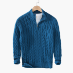 Knitted Sweater for Men - Elegant Half Zip Sweater - Image 8