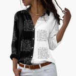 Blouse with Floral Pattern - Women's Casual Look with Contrast - Image 3