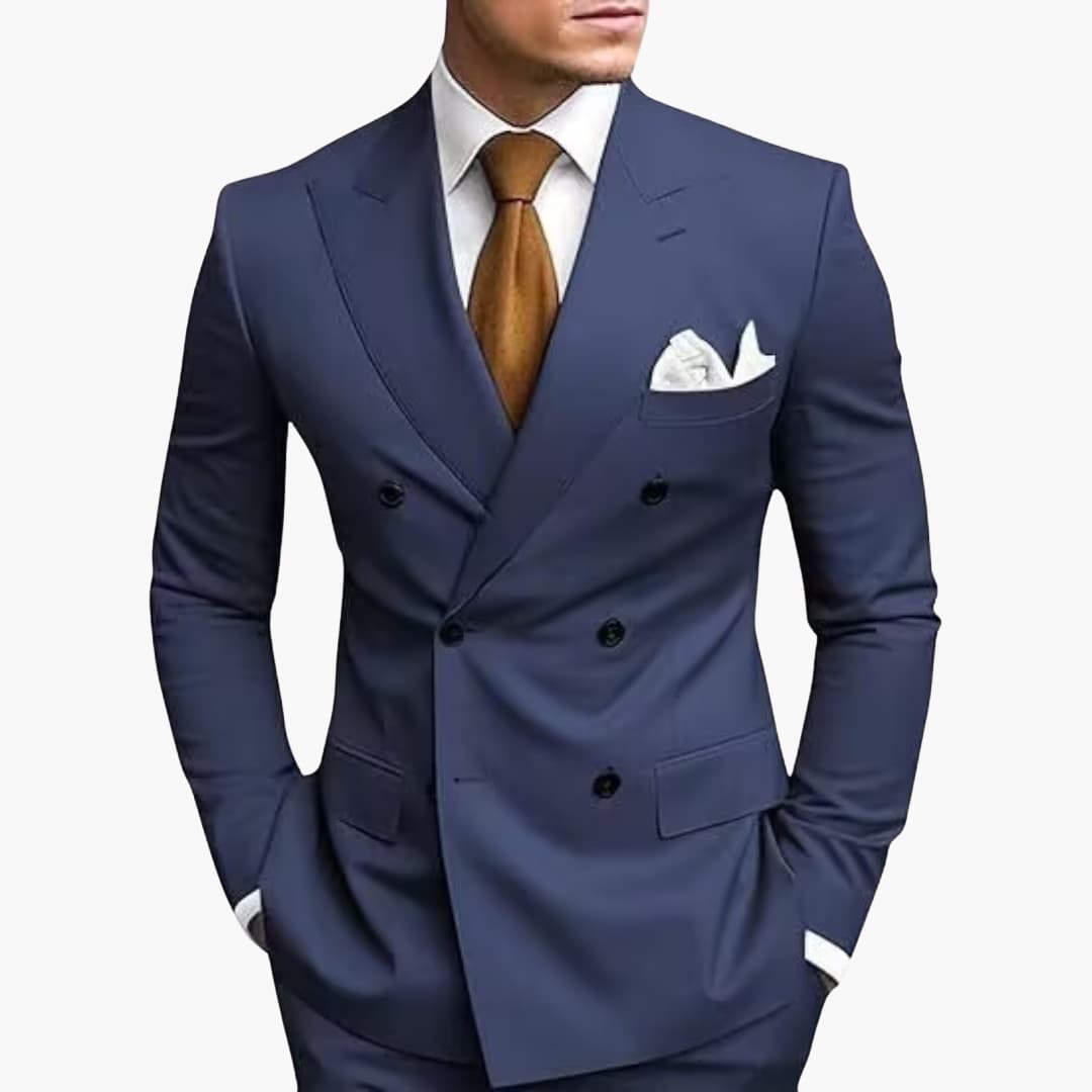 Untitleddesign_5_b7061958-bae7-430c-ab53-bd807b0fc01d.jpg Men's Suit with Six Buttons Made of Lightweight Fabric - Image 1
