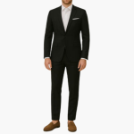 Men's Summer Suit Two-Piece with Lapel and Flat Front Trousers - Image 2
