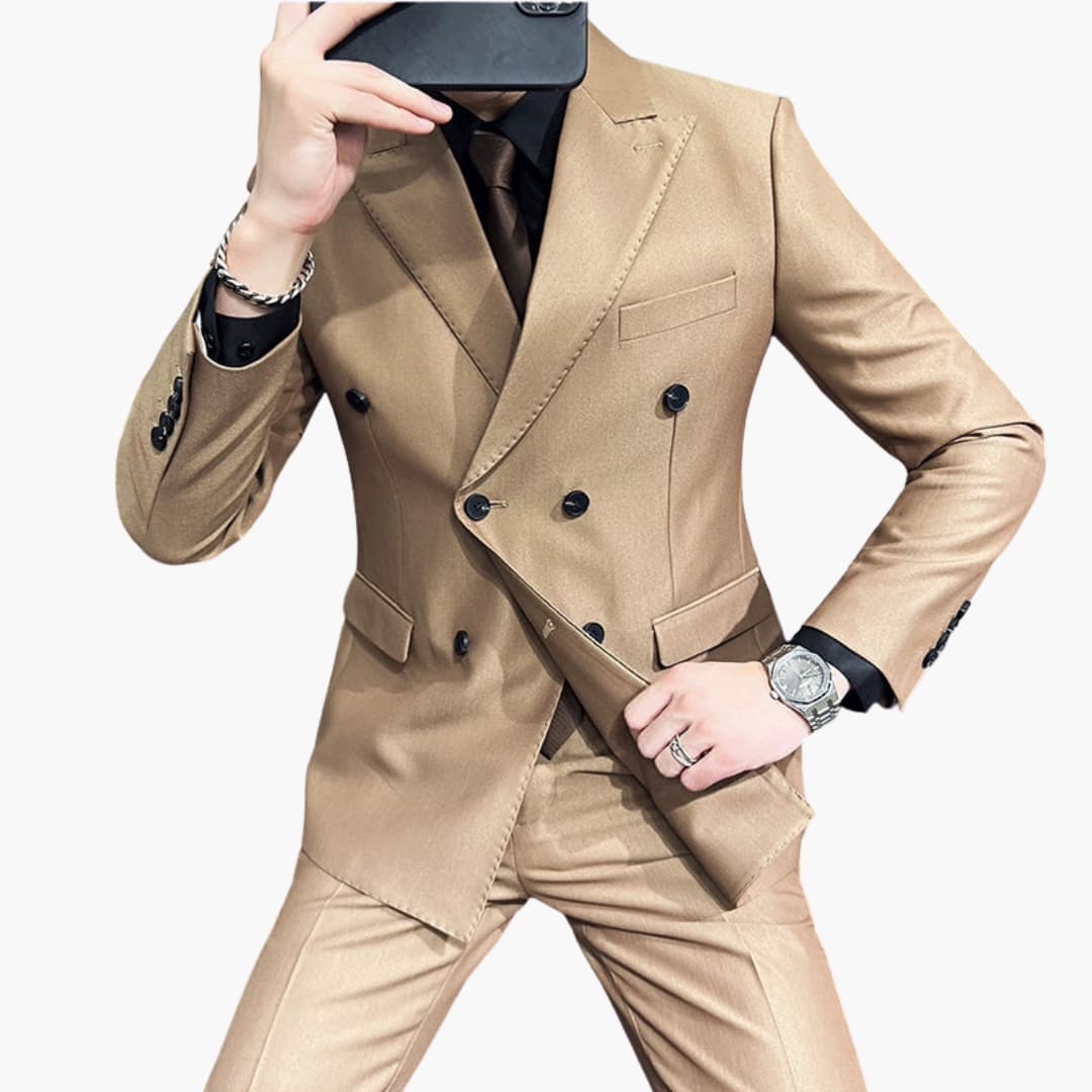 Untitleddesign_8.jpg Men's Two-Piece Suit with Slim-Fit Pants and Double-Breasted Jacket - Image 1