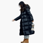 Women’s Down Coat with Hood and Zipper - Image 2