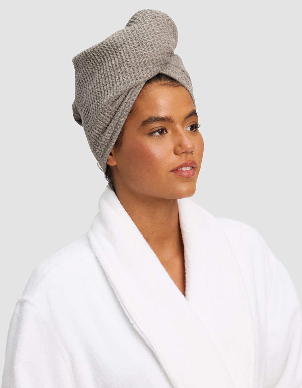Waffle_Terry_Hair_Towel_Charcoal_2.jpg Waffle Hair Towel - Image 1