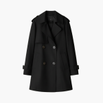 Women’s Short Trench Coat with Lapel Collar