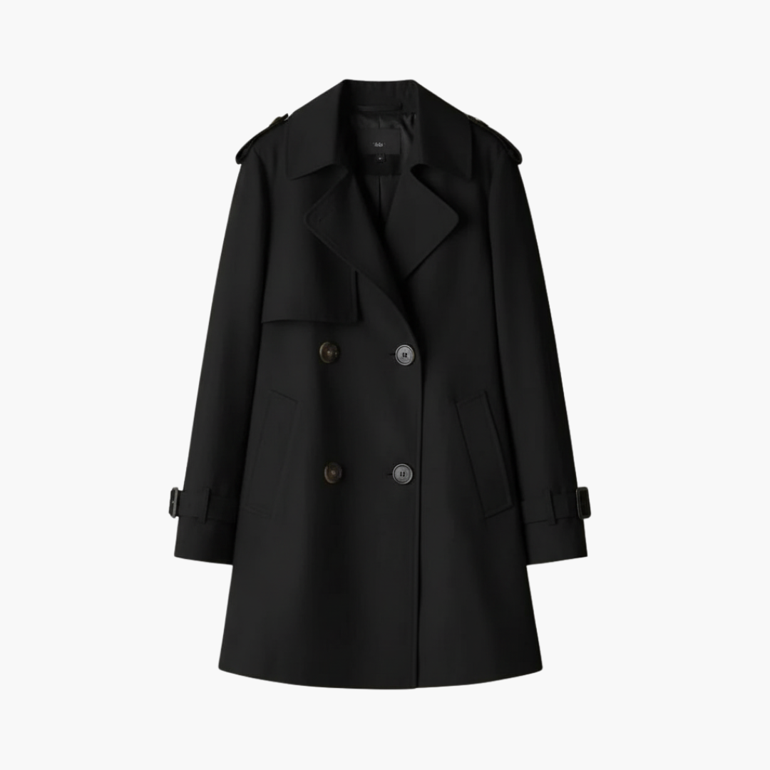 Wilfred_Smith_30514a47-bb83-4b6e-be26-eb706cae15d1.png Women’s Short Trench Coat with Lapel Collar - Image 1
