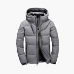 Men’s Winter Hooded Jacket with Zipper Pockets