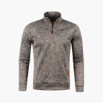 Men’s Pullover with Half-Zip Neckline and Long Sleeves