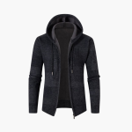 Men’s Cardigan Hoodie with Zipper and Drawstring Hood