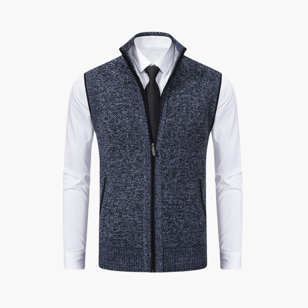 Wilfred_Smith_ed5f10e6-251f-4eb7-8bd6-1da5208ba52f.png Men’s Sleeveless Vest with Zip Front - Image 1