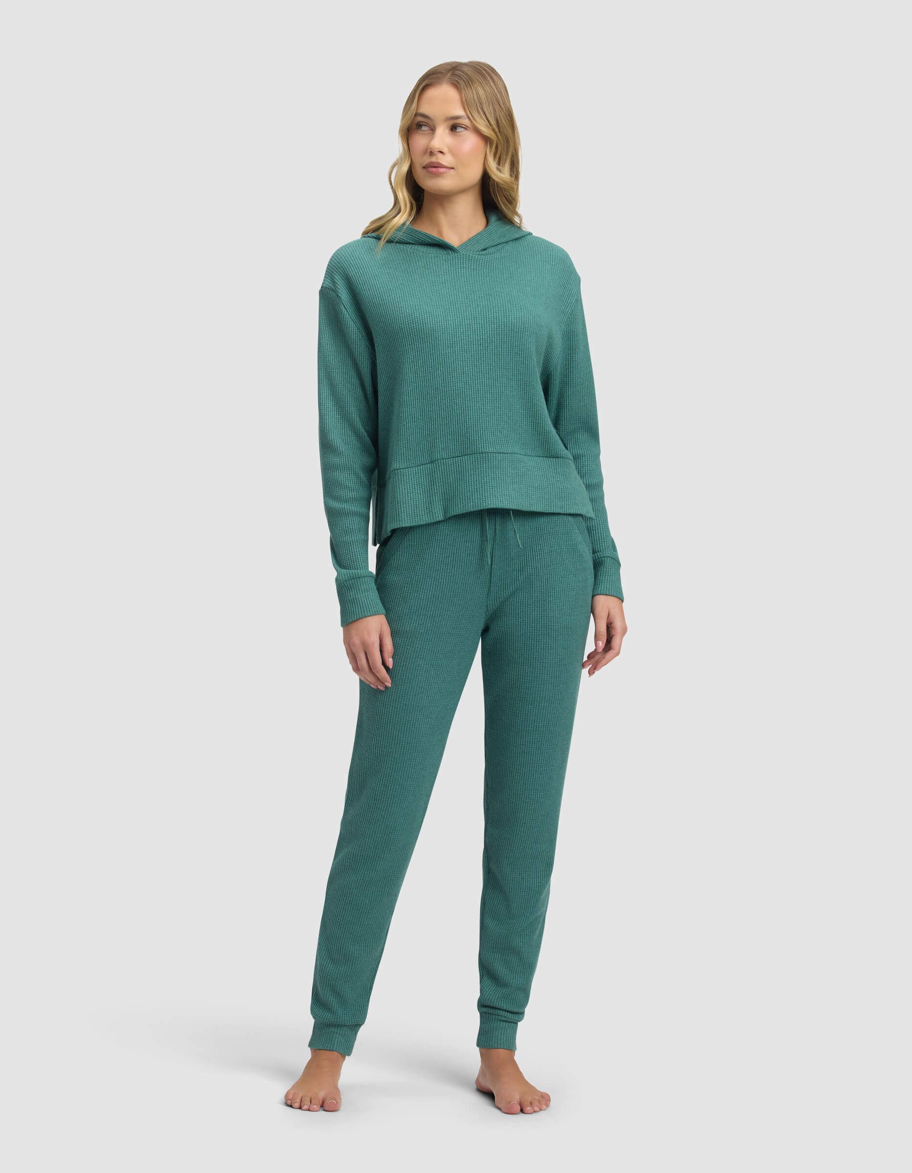 Women-sBlakeWaffleHoodieJoggerSet_SeaGreen_1.jpg Women's Blake Waffle Hoodie & Jogger Set - Image 1