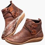 Women’s Ankle Boots with Slip-On Entry and Rubber Sole - Image 2