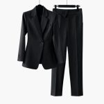 Women’s Blazer Set with Structured Fit and Straight Trousers - Image 7