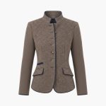 Women’s Blazer with Lapel Collar and Button Closure