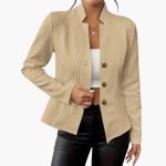 Women’s Blazer with Lapel Collar and Button Closure - Image 3