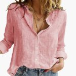 Women’s Blouse with Button Front and Long Sleeves - Image 5