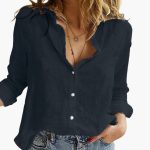 Women’s Blouse with Button Front and Long Sleeves - Image 4