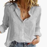 Women’s Blouse with Button Front and Long Sleeves - Image 7