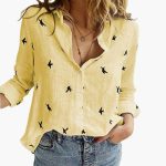 Women’s Blouse with Button Front and Long Sleeves - Image 10