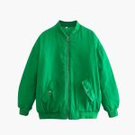 Women’s Bomber Jacket with Zipper - Image 2