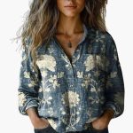 Women’s Button-Down Shirt with Classic Collar and Long Sleeves - Image 4