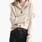 Women’s Cardigan with Button Front and High Neckline - Image 4