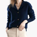 Women’s Cardigan with Button Front and High Neckline - Image 2