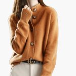 Women’s Cardigan with Button Front and High Neckline - Image 5