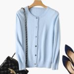 Women’s Classic Knit Cardigan with Button Fastening and Ribbed Cuffs - Image 2