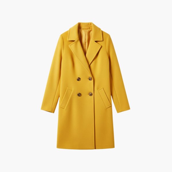 Women's Coat with Button Closure and Long Sleeves