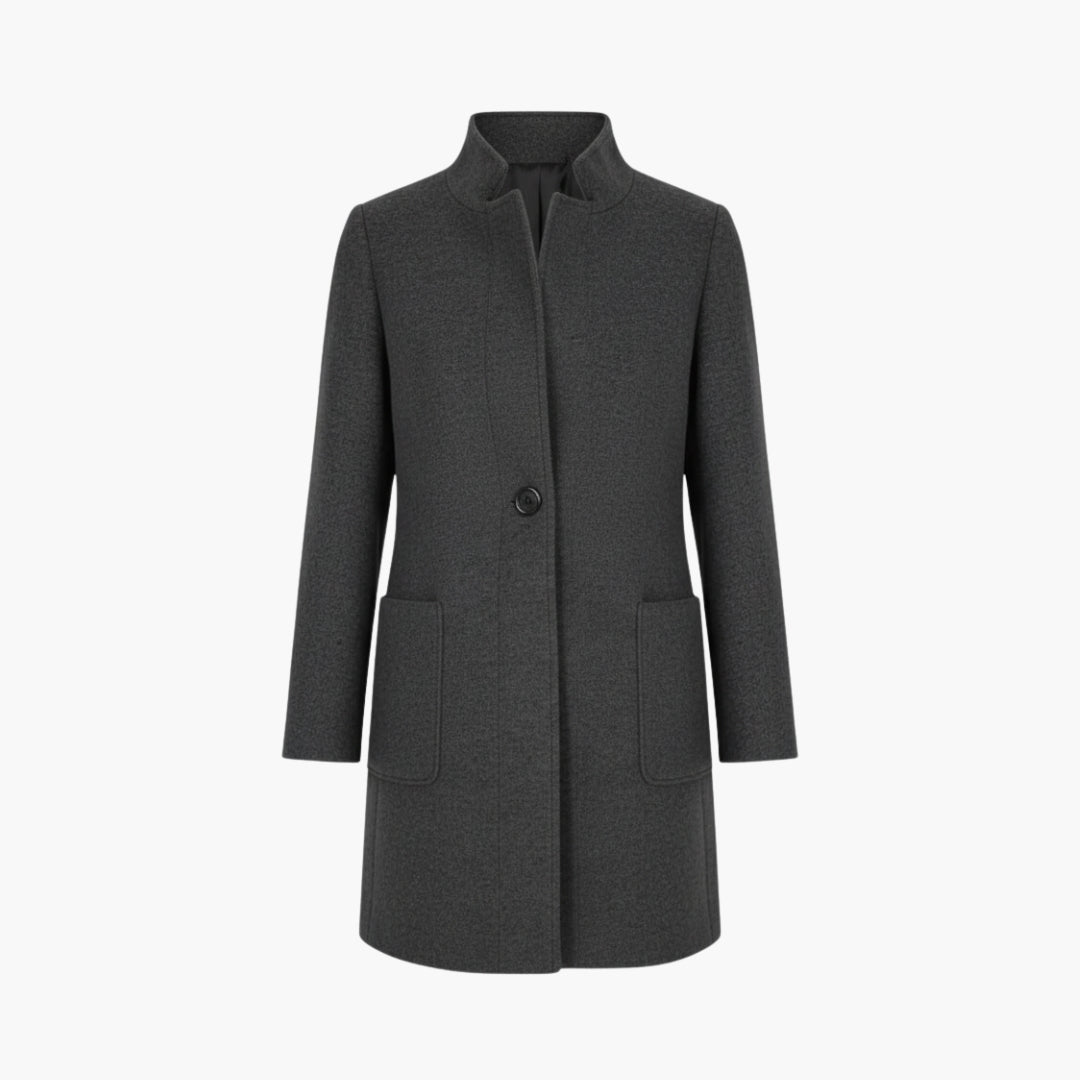 Women_sCoatwithStandCollarandPockets.jpg Women’s Coat with Stand Collar and Pockets - Image 1