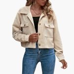 Women’s Corduroy Transitional Jacket with Lapel Collar - Image 2