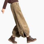 Women’s Corduroy Trousers with Side Pockets and Button Cuffs - Image 3