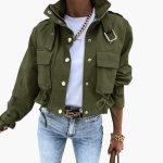 Women’s Cropped Jacket with Flap Pockets - Image 6
