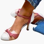 Women’s Heeled Sandals with Buckled Strap and Closed Round Toe - Image 4